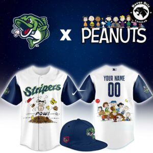 Gwinnett Stripers x Peanuts Night Snoopy Custom Baseball Jersey