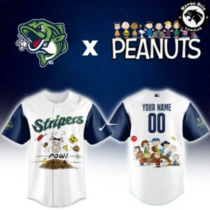 Gwinnett Stripers x Peanuts Night Snoopy Custom Baseball Jersey 2