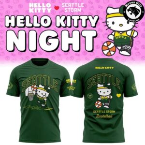 Hello Kitty x Seattle Storm 2026 Limited Edition Pink T Shirt 3