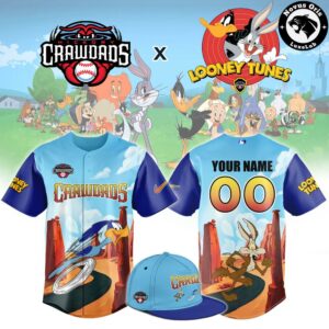 Hickory Crawdads Looney Tunes Custom Name Baseball Jersey