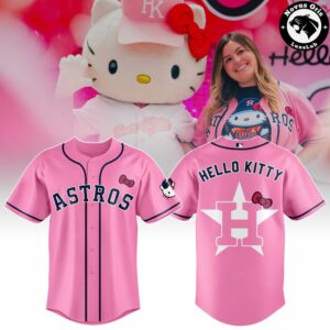 Houston Astros x Hello Kitty Cute Pink Baseball Jersey