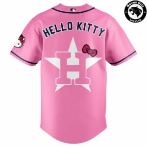 Houston Astros x Hello Kitty Cute Pink Baseball Jersey 2