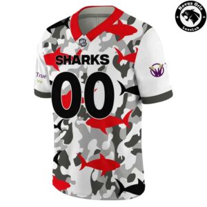 Jacksonville Sharks IFL Military Appreciation Custom Football Jersey 2 1