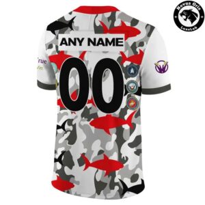 Jacksonville Sharks IFL Military Appreciation Custom Football Jersey 3 1