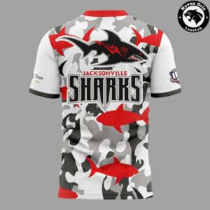 Jacksonville Sharks IFL Salute to Service Camo T Shirt 3