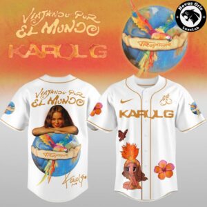 Karol G Viajando Por El Mundo Tropitour 2026 Baseball Jersey 2