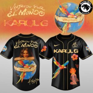 Karol G Viajando Por El Mundo Tropitour 2026 Baseball Jersey 3