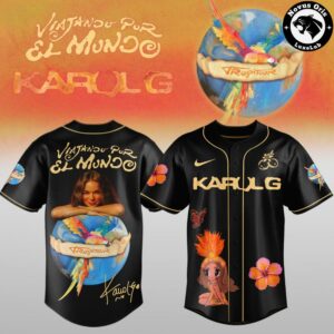 Karol G Viajando Por El Mundo Tropitour 2026 Baseball Jersey 4