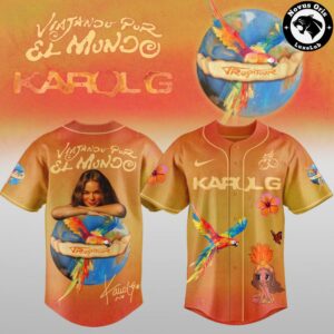 Karol G Viajando Por El Mundo Tropitour 2026 Baseball Jersey 5