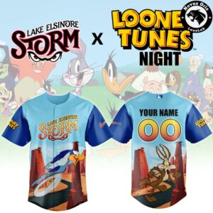 Lake Elsinore Storm Looney Tunes Custom Name Baseball Jersey 2