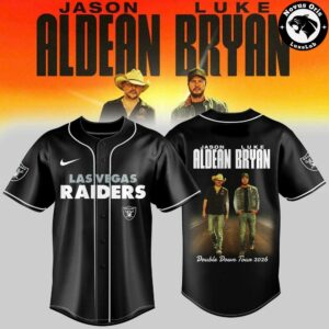 Las Vegas Raiders x Jason Aldean Luke Bryan Double Down Tour 2026 Baseball Jersey