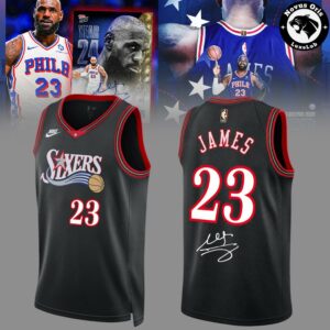 LeBron James 23 Philadelphia 76ers Signature Basketball Jersey