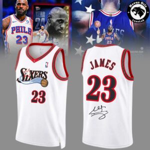 LeBron James 23 Philadelphia 76ers Signature Basketball Jersey 2