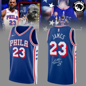 LeBron James 23 Philadelphia 76ers Signature Basketball Jersey 3