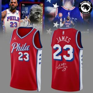LeBron James 23 Philadelphia 76ers Signature Basketball Jersey 4