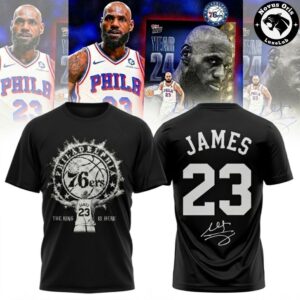 LeBron James 23 Philadelphia 76ers Signature T Shirt 2