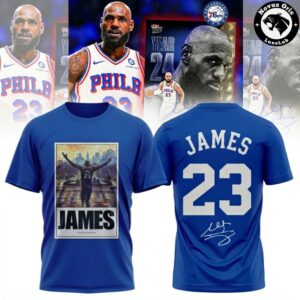 LeBron James 23 Philadelphia 76ers Signature T Shirt 4