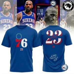 LeBron James 23 Philadelphia 76ers Signature T Shirt 5
