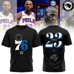 LeBron James 23 Philadelphia 76ers Signature T Shirt 6