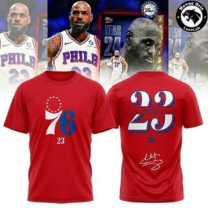LeBron James 23 Philadelphia 76ers Signature T Shirt 7