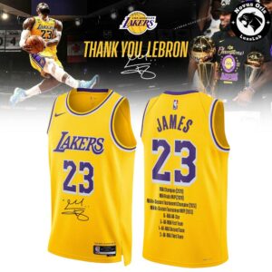 LeBron James Los Angeles Lakers Thank You Basketball Jersey