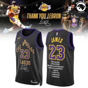 LeBron James Los Angeles Lakers Thank You Basketball Jersey 2