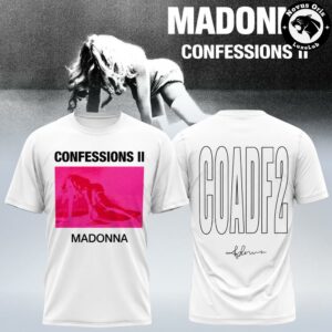 Madonna Confessions II Album T-Shirt – Iconic Pink Cover Art Fan Merch