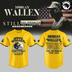 Morgan Wallen x Michigan Wolverines Still The Problem Tour 2026 Baseball Jersey 2