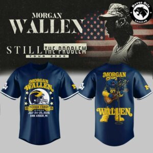 Morgan Wallen x Michigan Wolverines Still The Problem Tour 2026 Baseball Jersey 3