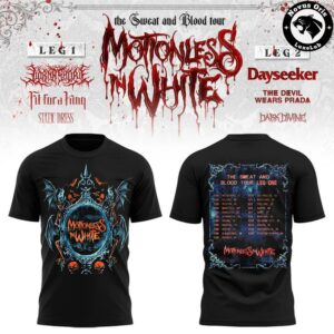 Motionless In White The Sweat and Blood Tour 2026 T Shirt 2