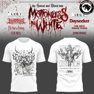 Motionless In White The Sweat and Blood Tour 2026 T Shirt 3
