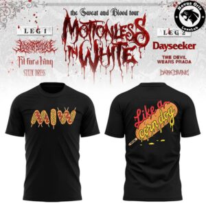 Motionless In White The Sweat and Blood Tour 2026 T Shirt 5