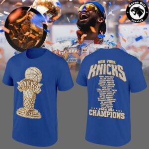 New York Knicks 2026 NBA Champions T Shirt Gold Trophy Tee for Fans 3