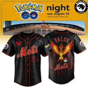New York Mets x Pokemon GO Night Team Valor Baseball Jersey