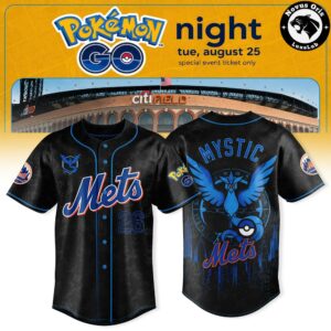 New York Mets x Pokemon GO Night Team Valor Baseball Jersey 2