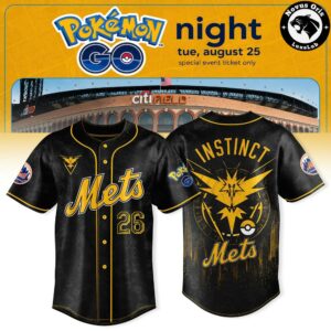New York Mets x Pokemon GO Night Team Valor Baseball Jersey 3