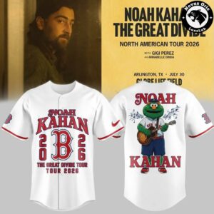 Noah Kahan x Boston Red Sox The Great Divide Tour 2026 Baseball Jersey 3