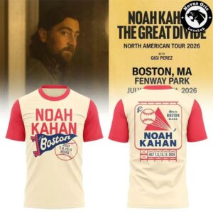 Noah Kahan x Boston Red Sox The Great Divide Tour 2026 T Shirt 2