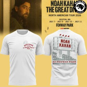 Noah Kahan x Boston Red Sox The Great Divide Tour 2026 T Shirt 5