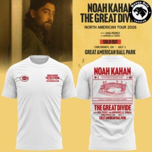 Noah Kahan x Cincinnati Reds Red The Great Divide Tour 2026 Baseball Jersey 3