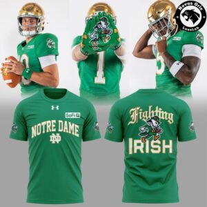 Notre Dame Fighting Irish Wear Green Football T Shirt 1