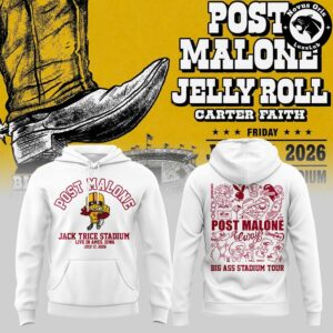 Post Malone x Jelly Roll x Kansas City Royals Big Ass Stadium Tour 2026 Hoodie 3