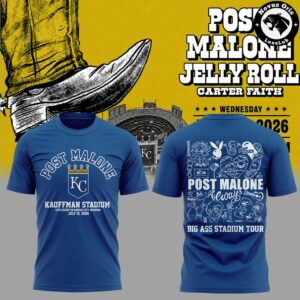 Post Malone x Jelly Roll x Kansas City Royals Big Ass Stadium Tour 2026 T Shirt 2