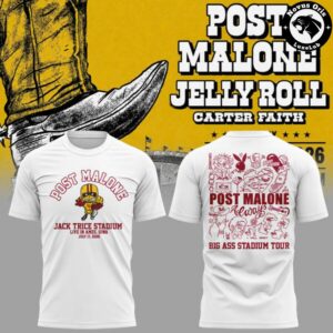 Post Malone x Jelly Roll x Kansas City Royals Big Ass Stadium Tour 2026 T Shirt 3