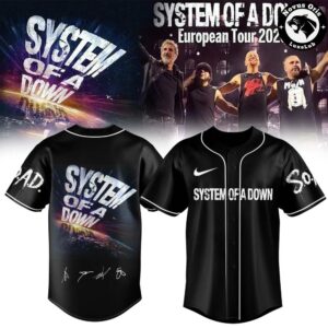 System Of A Down Europe UK Stadium Tour 2026 Baseball Jersey 1