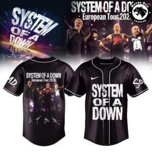 System Of A Down Europe UK Stadium Tour 2026 Baseball Jersey 2