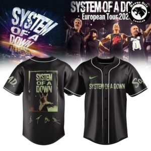 System Of A Down Europe UK Stadium Tour 2026 Baseball Jersey 4