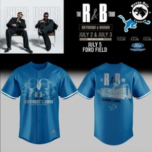 The R&B Tour x Detroit Lions Usher Raymond & Chris Brown Baseball Jersey