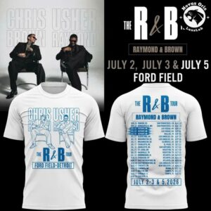 The RB Tour x Detroit Lions Usher Raymond Chris Brown T Shirt 2
