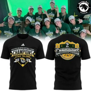 Utah Talons AUSL 2026 Back To Back Champions T Shirt 3